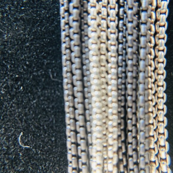David Yurman 41” Silver & Blackened Multi-Strand Curb Chain Necklace - Picture 9 of 16